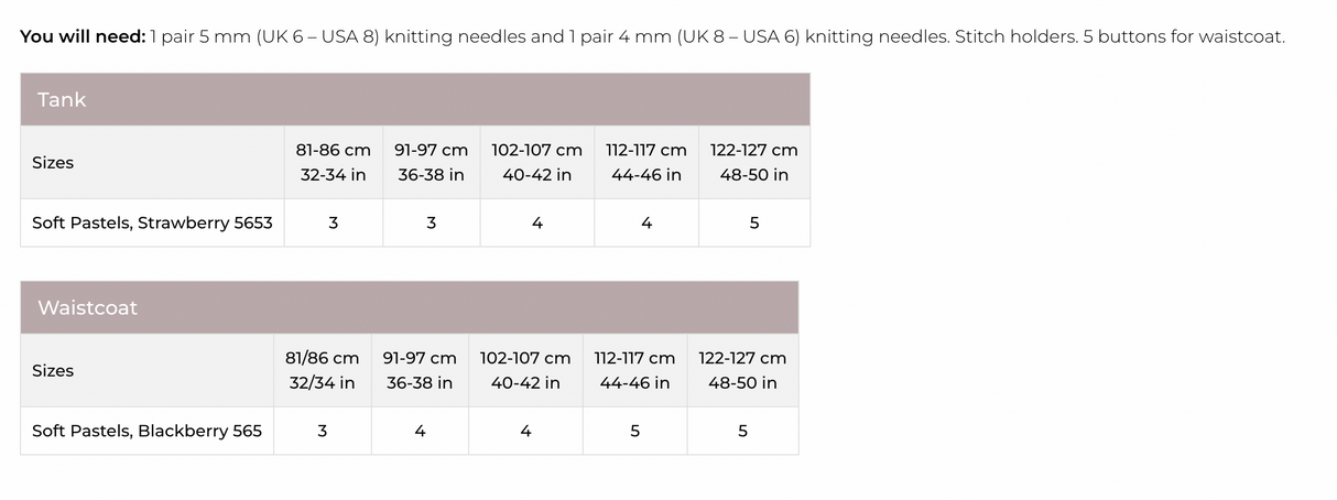 Stylecraft Soft Pastels Aran Tank & Waistcoat Pattern 10156