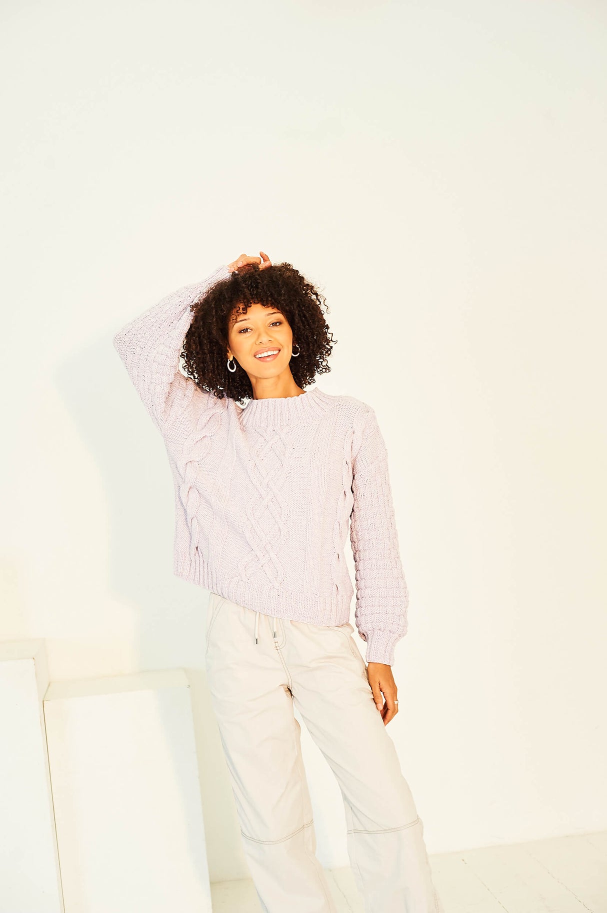 Stylecraft Soft Pastels Aran Sweater Pattern 10158