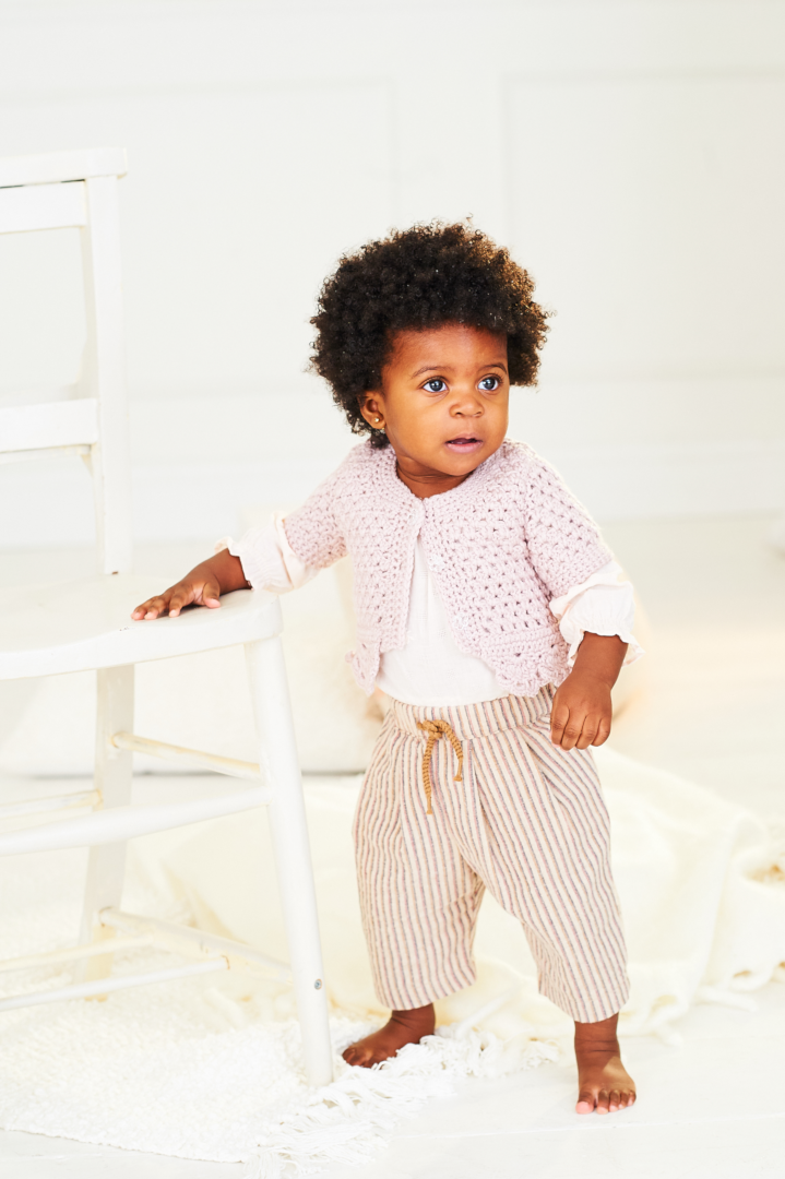 Stylecraft Soft Baby Easy Stripes DK Crochet Cardigan Pattern 10160