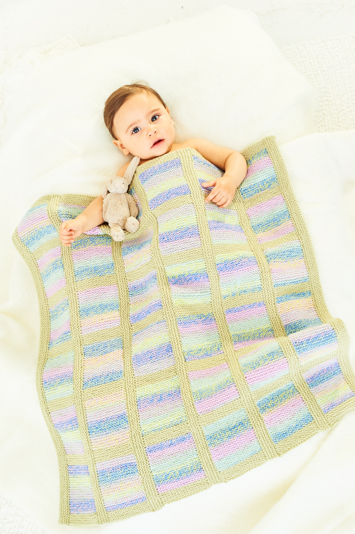 Stylecraft Soft Baby Easy Stripes & Bambino DK Blankets Pattern 10162