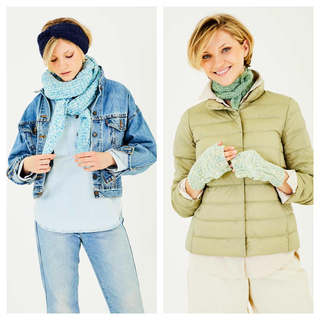 Stylecraft Serene/Grace Aran Accessories, Wrist warmers, Headband, Shawl Pattern 10176