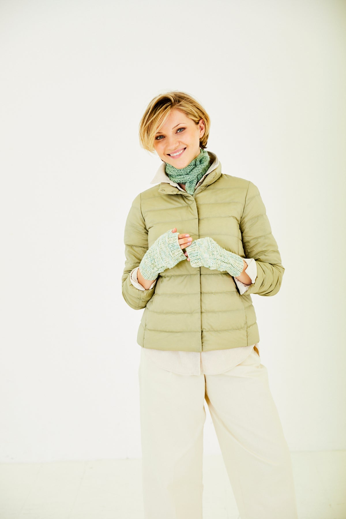 Stylecraft Serene/Grace Aran Accessories, Wrist warmers, Headband, Shawl Pattern 10176