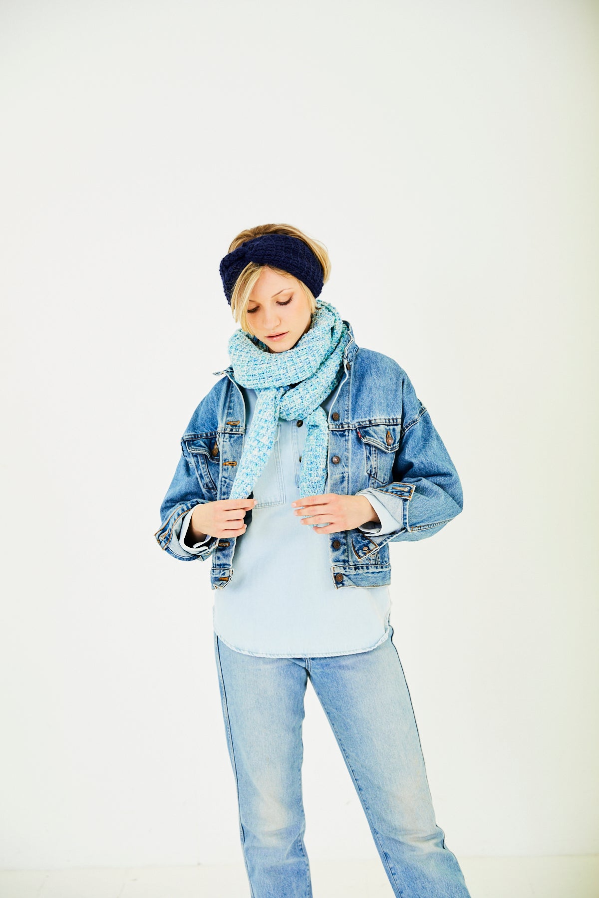 Stylecraft Serene/Grace Aran Accessories, Wrist warmers, Headband, Shawl Pattern 10176