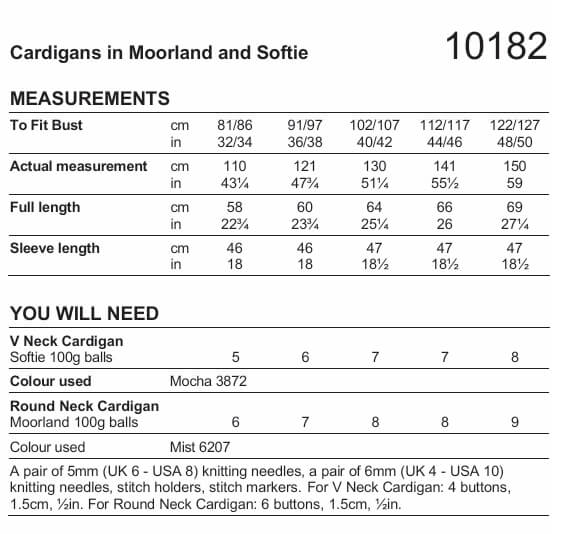 Stylecraft Moorland Softie Chunky Cardigans Pattern 10182