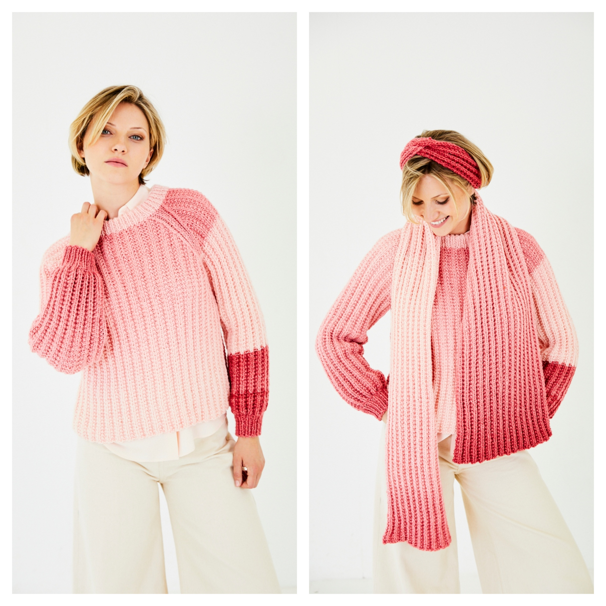 Stylecraft Horizon Chunky Sweater, Headband & Scarf Pattern 10187