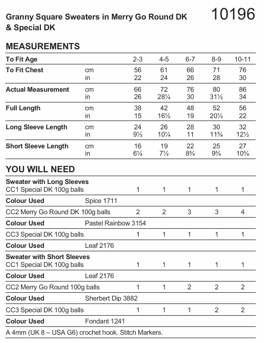 Stylecraft Wondersoft Merry Go Round DK Crochet Sweaters Pattern 10196