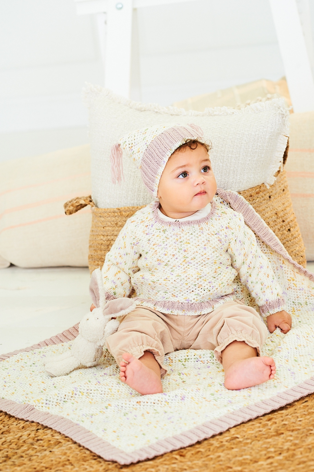 Stylecraft Bambino Dotty DK Sweaters, Hat & Blanket Pattern 10202