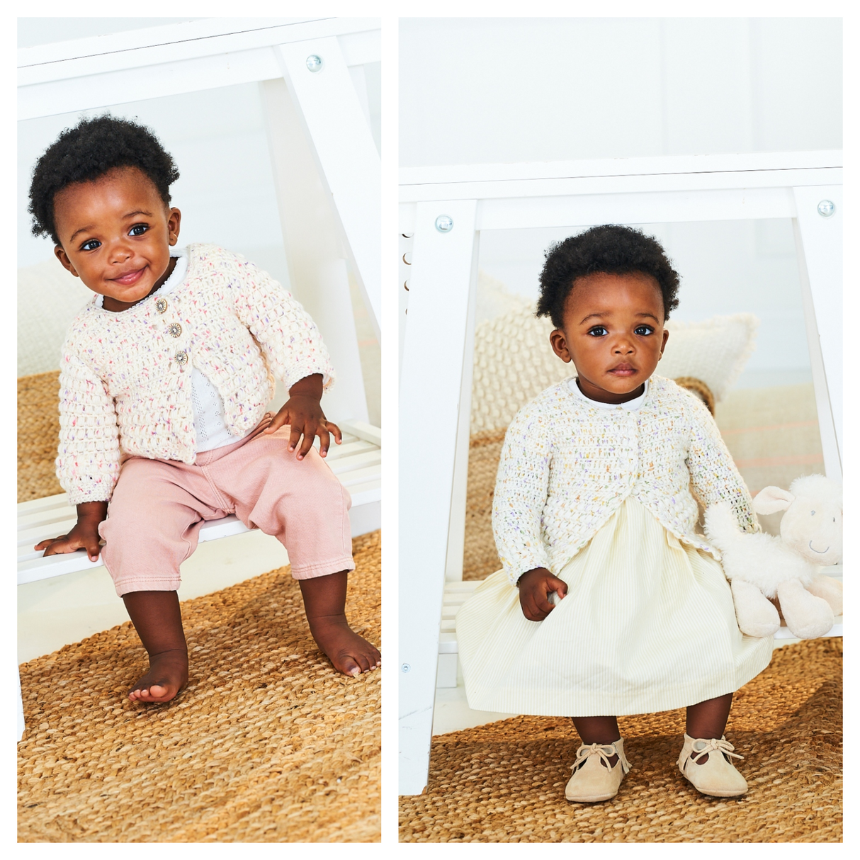 Stylecraft Bambino Dotty DK Crochet Cardigans Pattern 10203