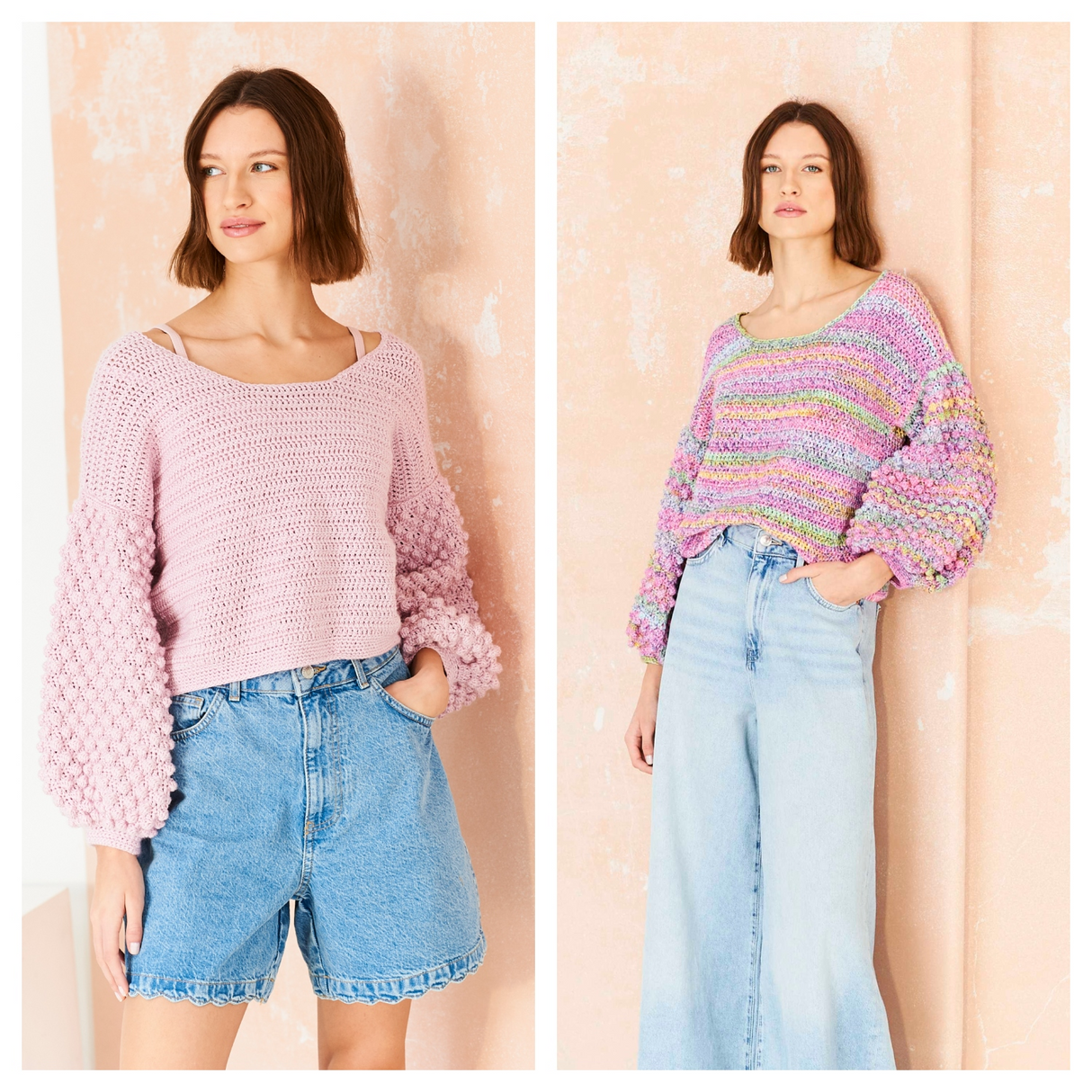 Stylecraft Cotton Twist/Colour Burst DK Crochet Sweater Pattern 10207