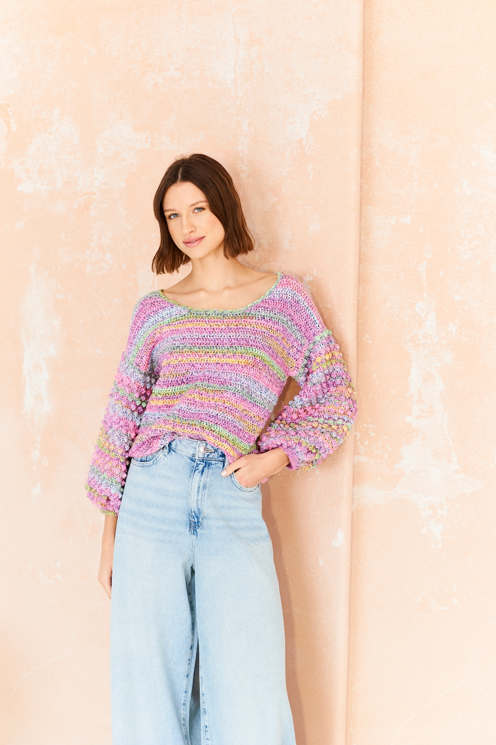 Stylecraft Cotton Twist/Colour Burst DK Crochet Sweater Pattern 10207