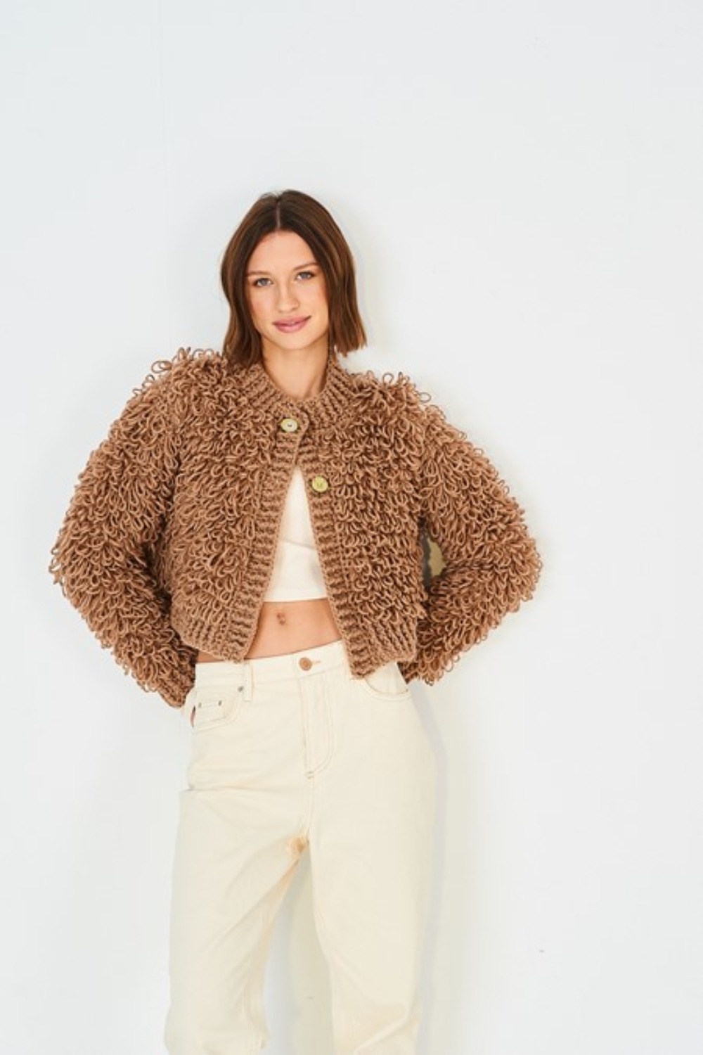 Stylecraft Special Chunky Crocheted Loopy Stitch Cardigans & Snood Pattern 10215