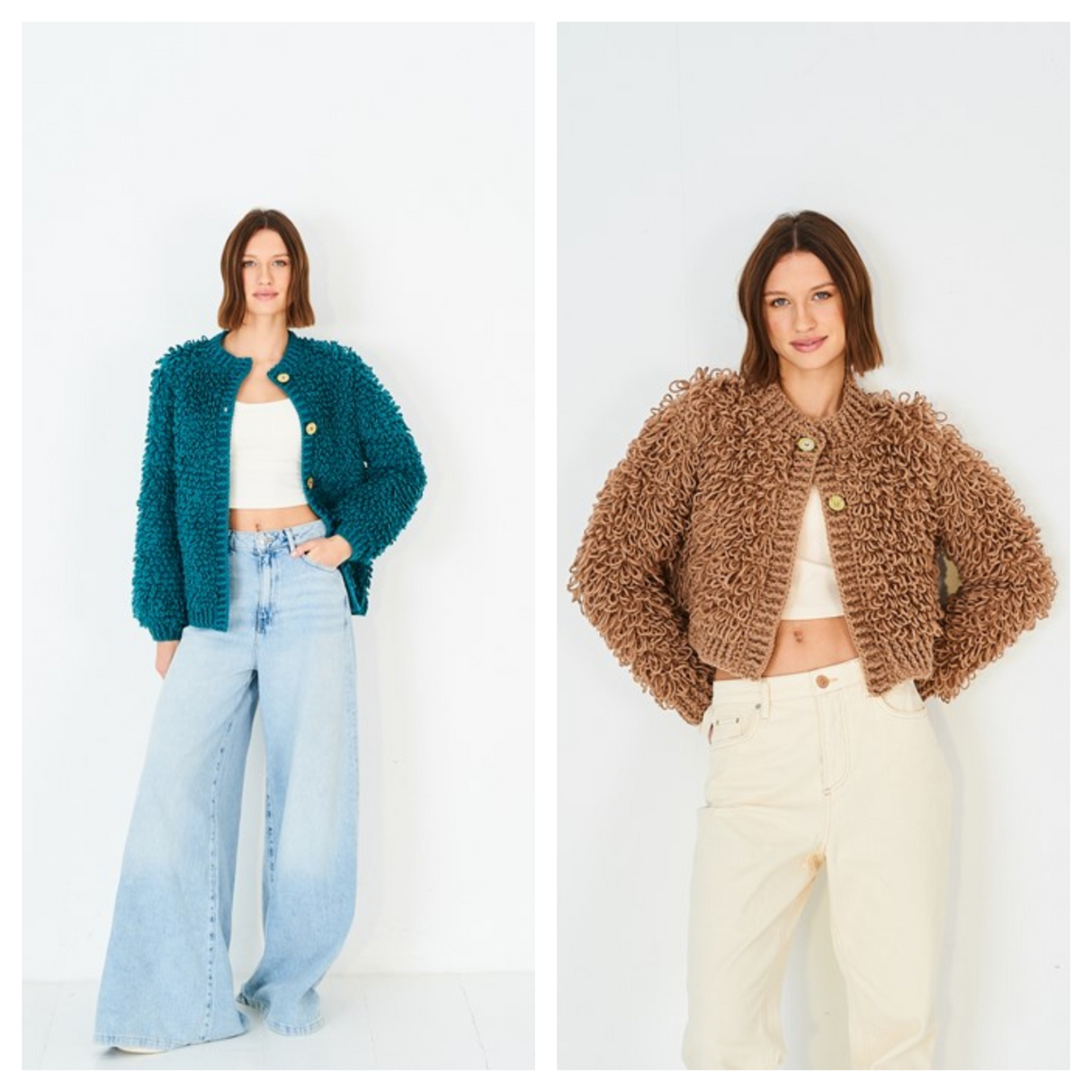 Stylecraft Special Chunky Crocheted Loopy Stitch Cardigans & Snood Pattern 10215