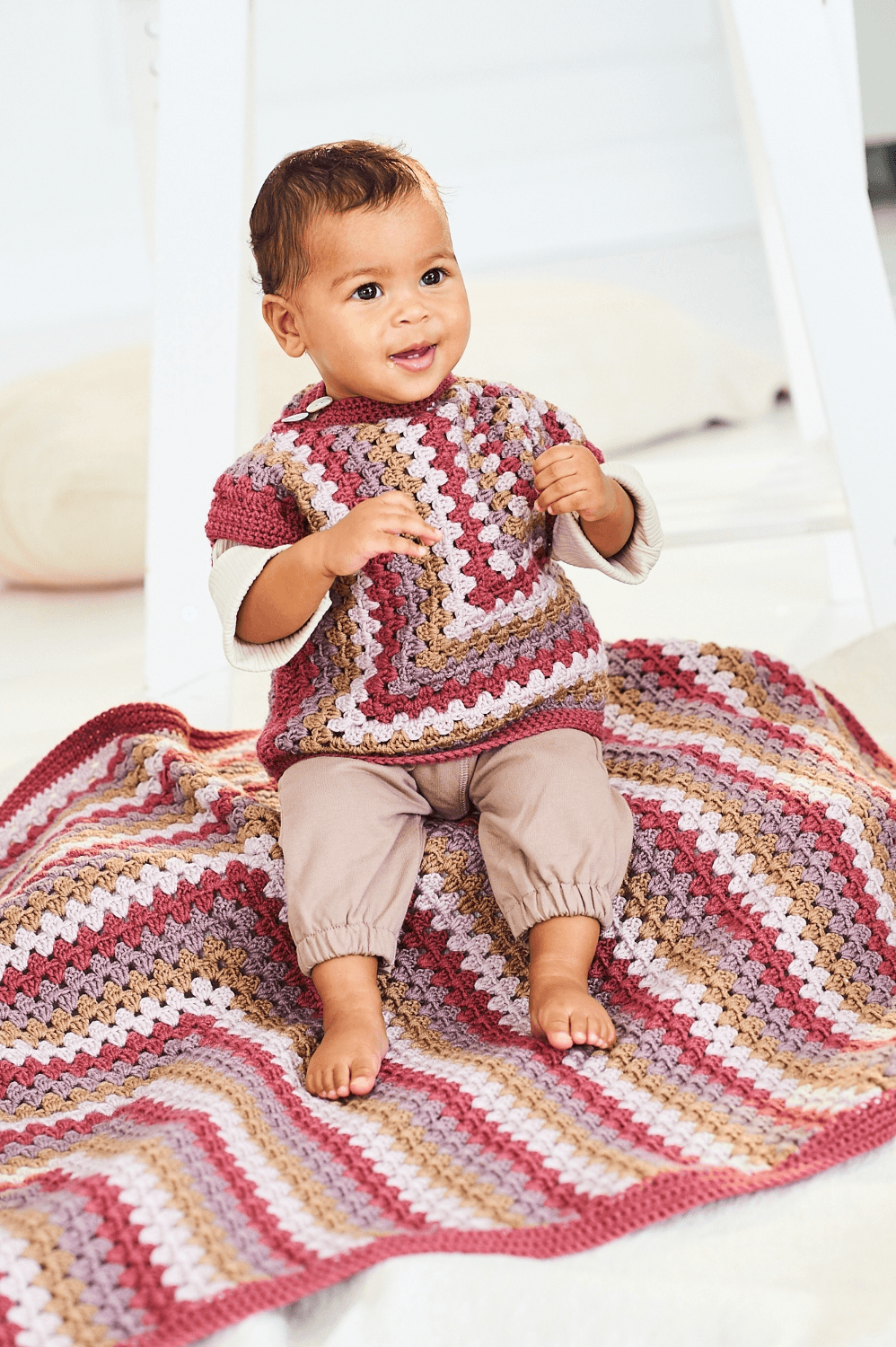 Stylecraft Bambino DK Crochet Tops and Blanket Pattern 10237