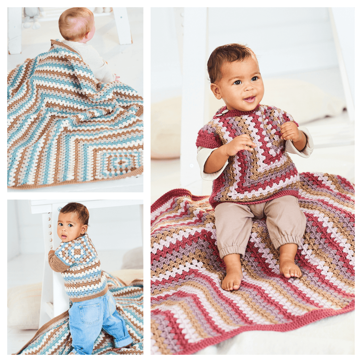 Stylecraft Bambino DK Crochet Tops and Blanket Pattern 10237