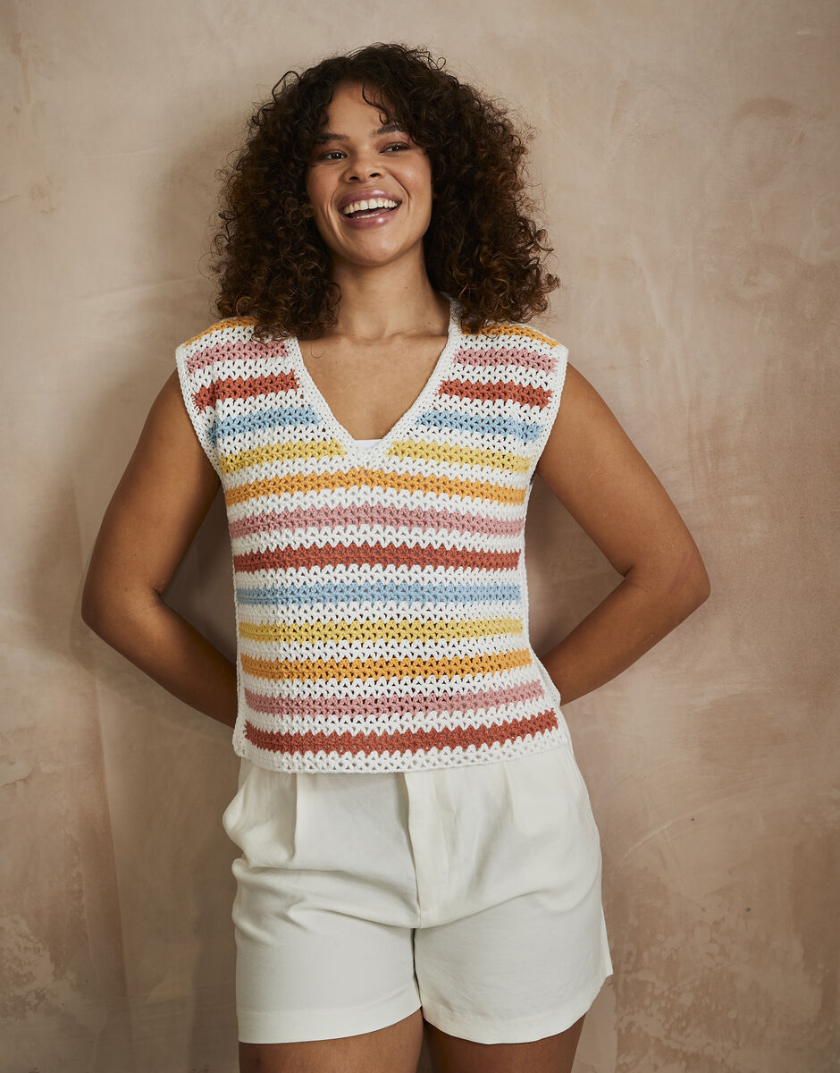 Sirdar Stories DK Soft Skyline Top Crochet Pattern 10745