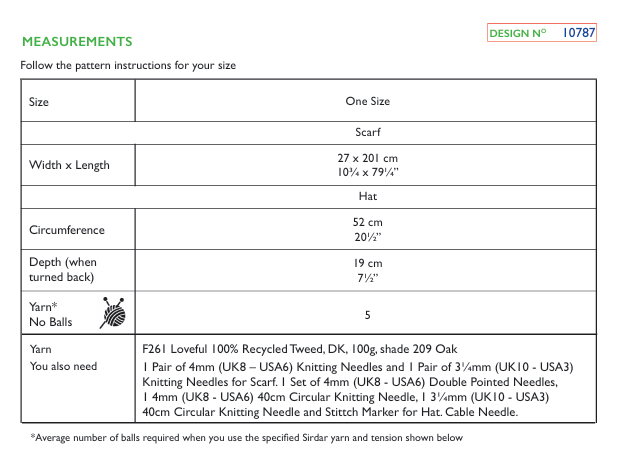 Sirdar Loveful Tweed DK Lattice Scarf and Hat Cardigan Pattern 10787