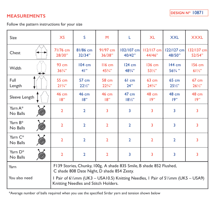 Sirdar Stories Chunky Sweater Pattern 10871