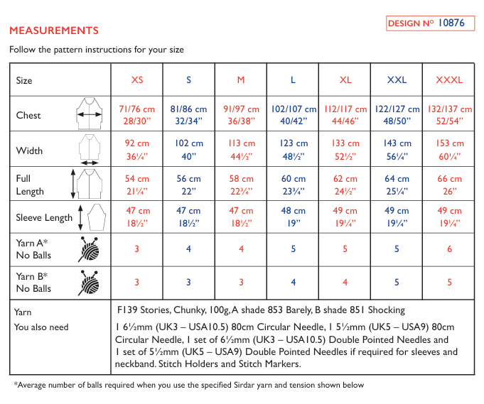 Sirdar Stories Chunky Sweater Pattern 10876