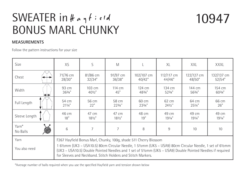 Sirdar Hayfield Bonus Marl Chunky Meld Roll Neck Sweater Pattern 10947