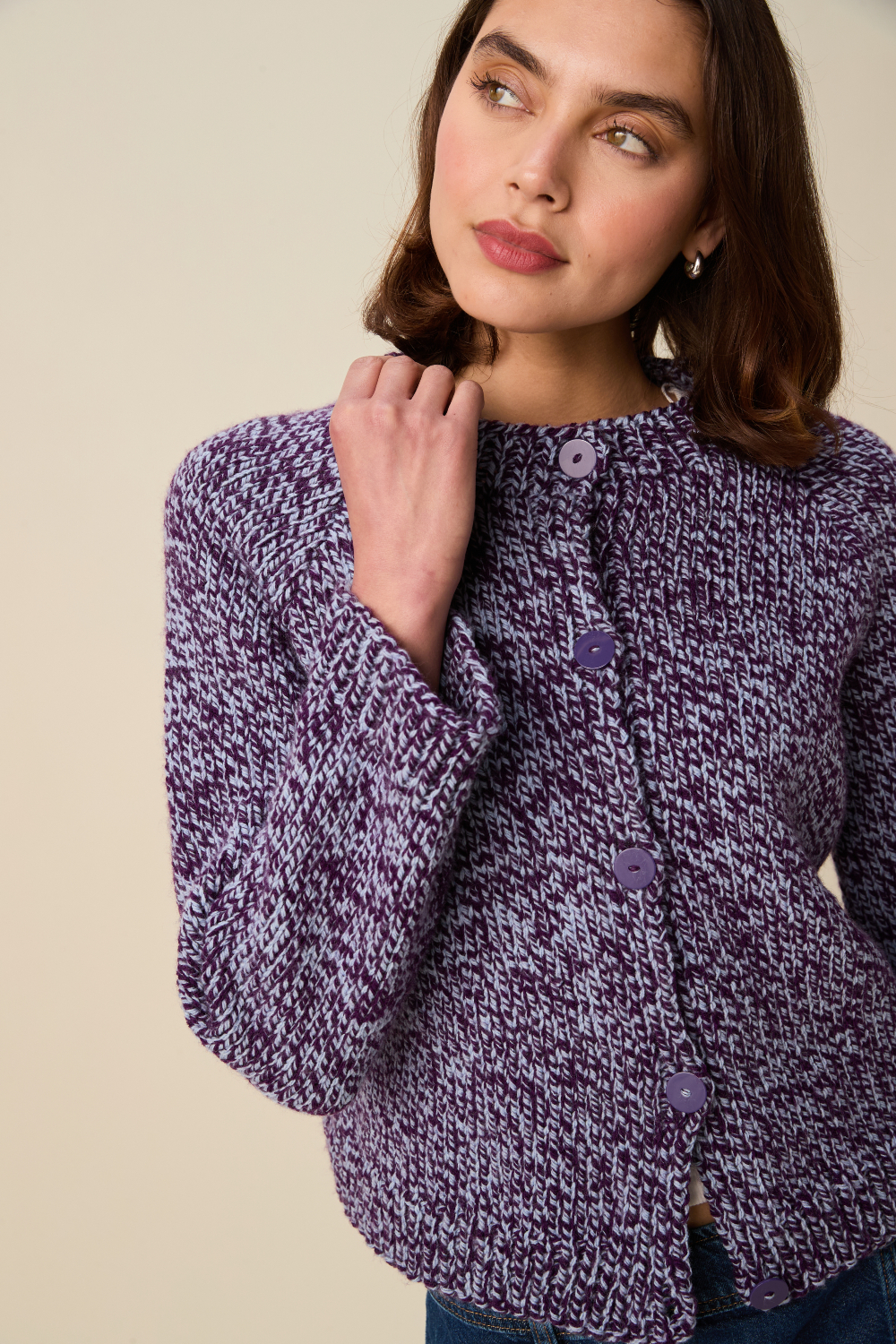 Sirdar Hayfield Bonus Marl Chunky Twist Round Neck Cardigan Pattern 10951