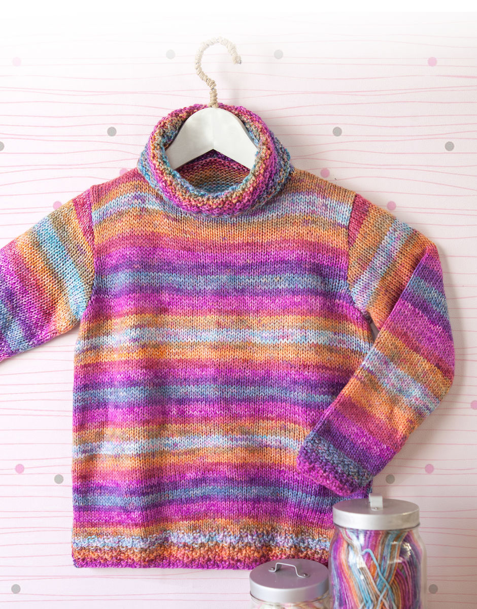 Hayfield Bonus Breeze DK Kid's Cowl-Neck Sweater Pattern 2498