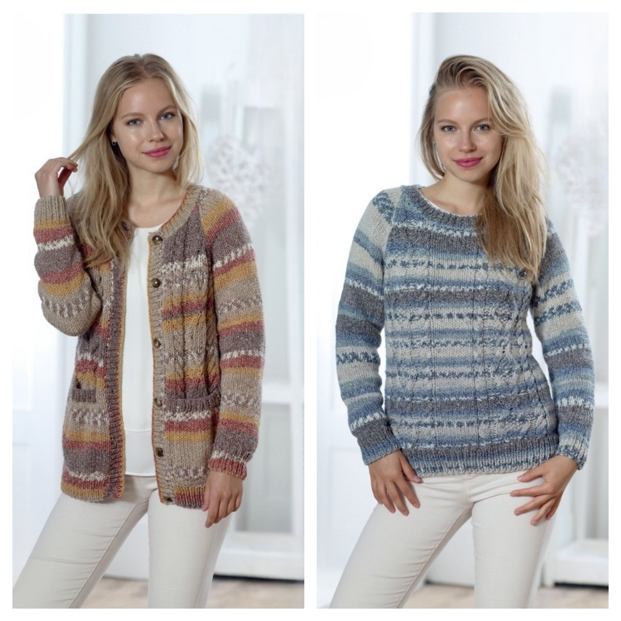 King Cole Drifter Chunky Cardigan and Sweater Pattern 5052