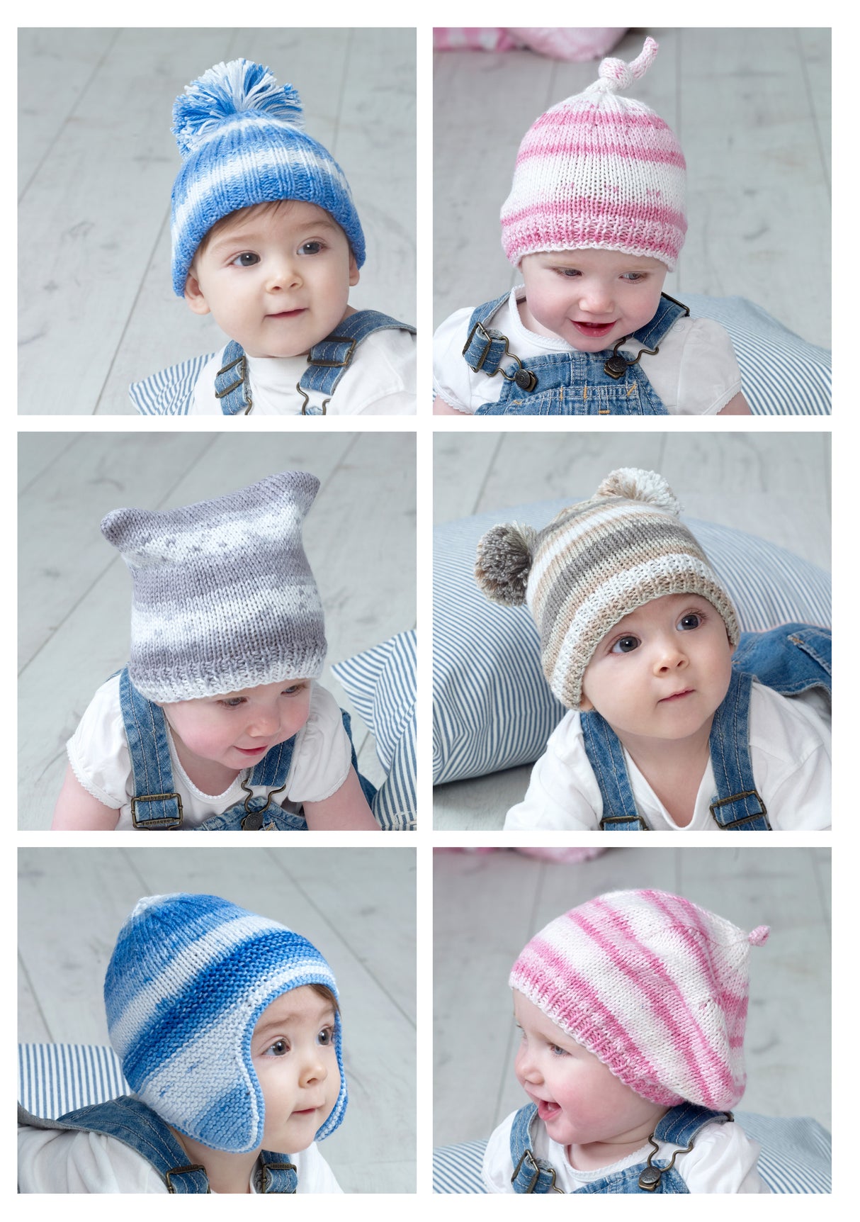 King Cole Cottonsoft Baby Crush DK Hats Pattern 5105
