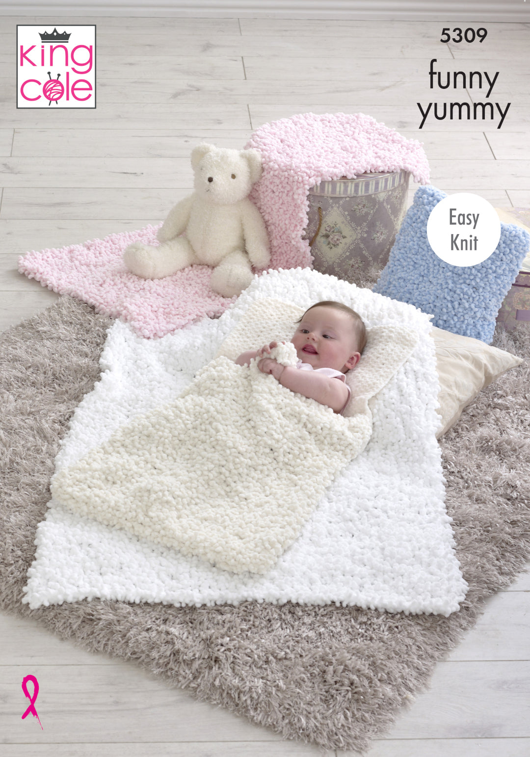 King Cole Funny Yummy Blanket, Sleeping Bag & Cushion Pattern 5309