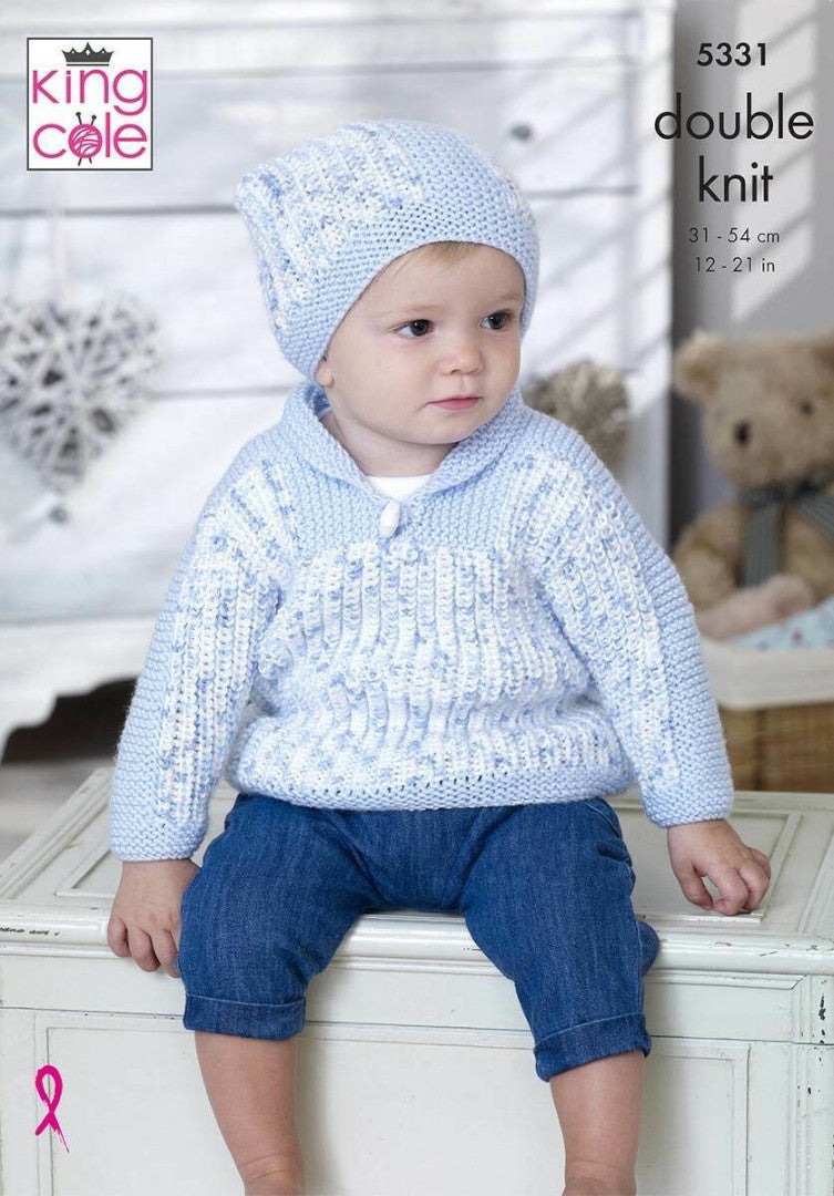 King Cole Cherish Dash & Cherished DK Sweaters, Gilet and Hat Pattern 5331