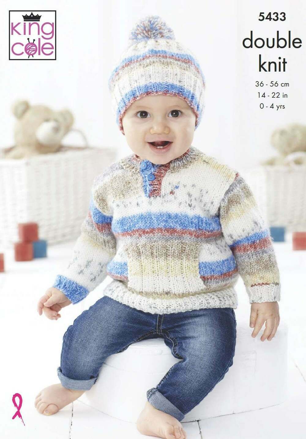 King Cole Splash DK Sweater, Cardigan & Hat Pattern 5433
