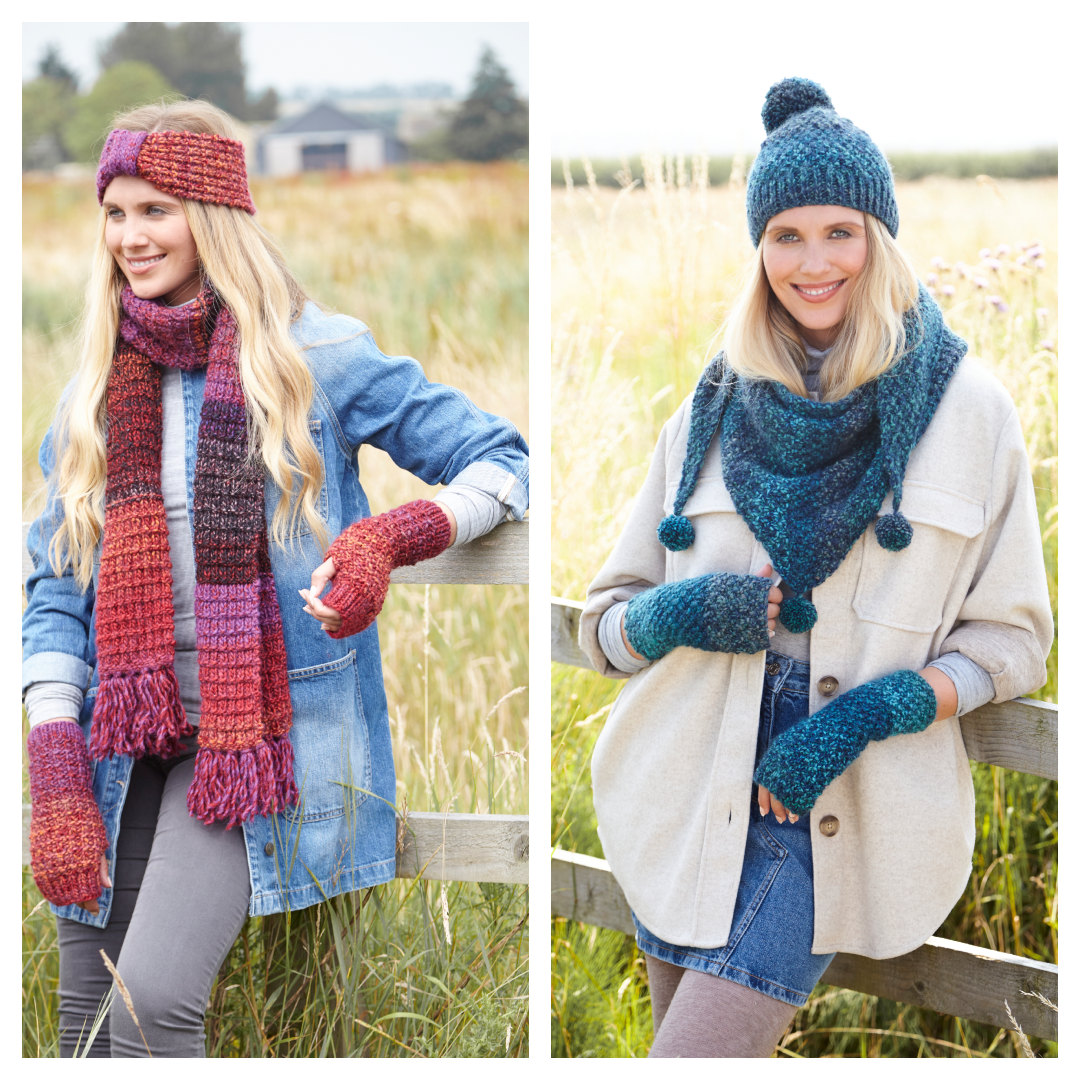 King Cole Autumn Chunky Ladies Winter Accessories Pattern 5817