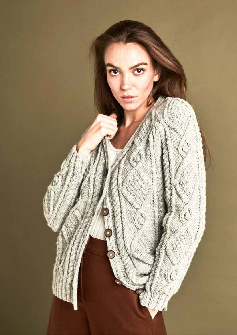 Wendy Pure Wool Aran Cardigan Pattern 6166