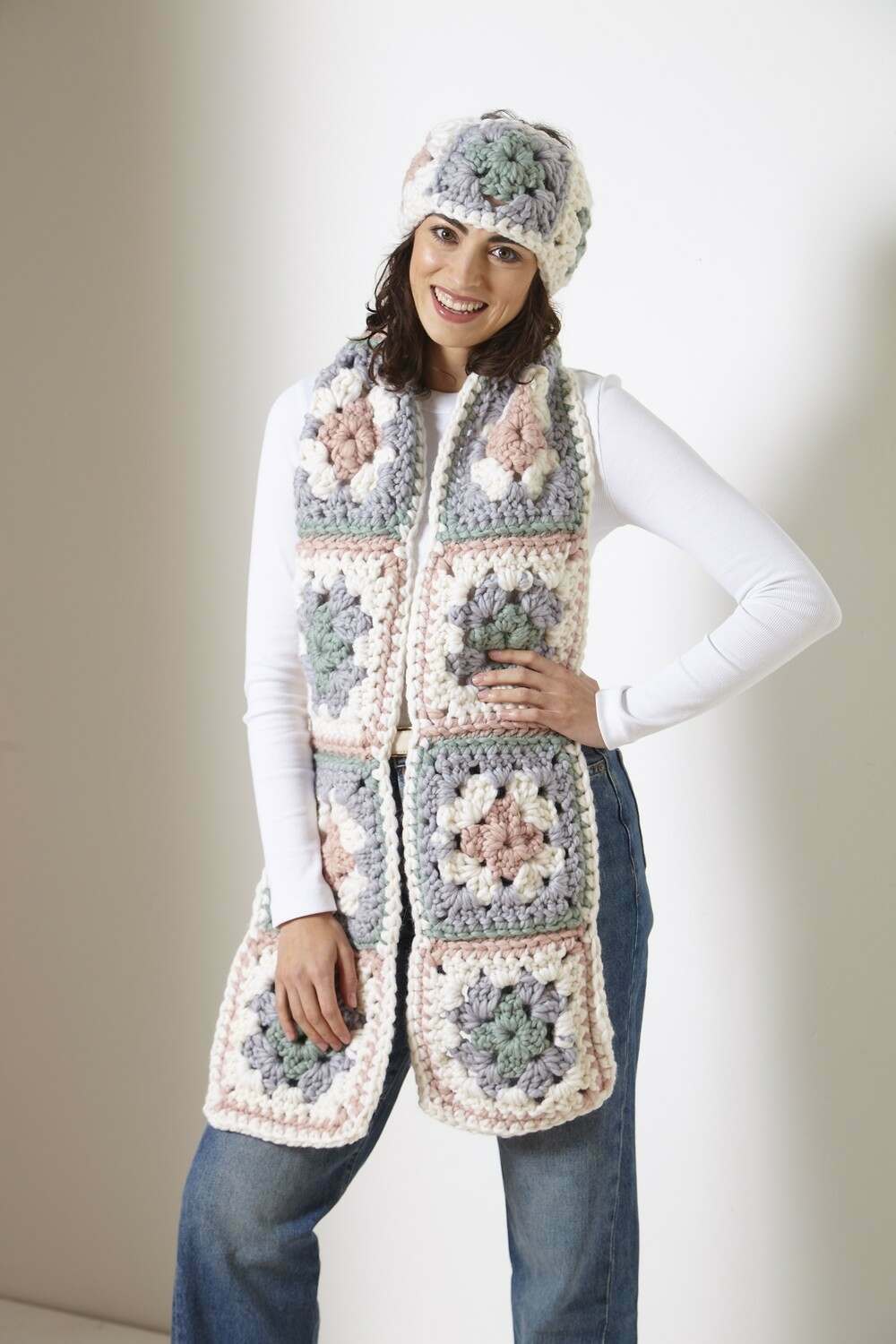 King Cole Rosarium Mega Chunky Crochet Jumpers & Accessories Crochet Pattern 6275