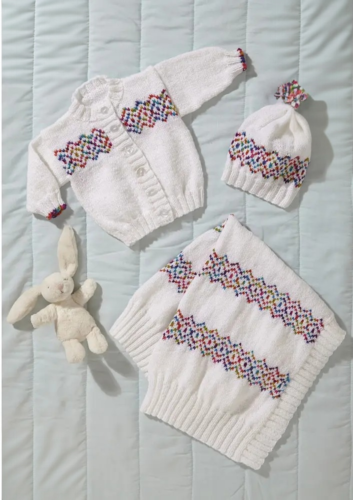 King Cole Comfort Baby/Jitterbug DK Jacket, Cardigan, Hats and Blanket Pattern 6292