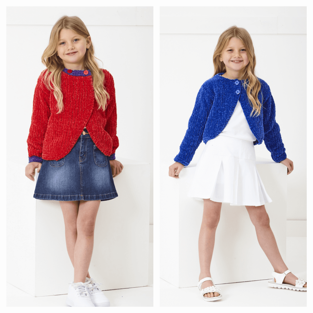 King Cole Yummy Glitz Chunky Boleros Knitting Pattern 6390