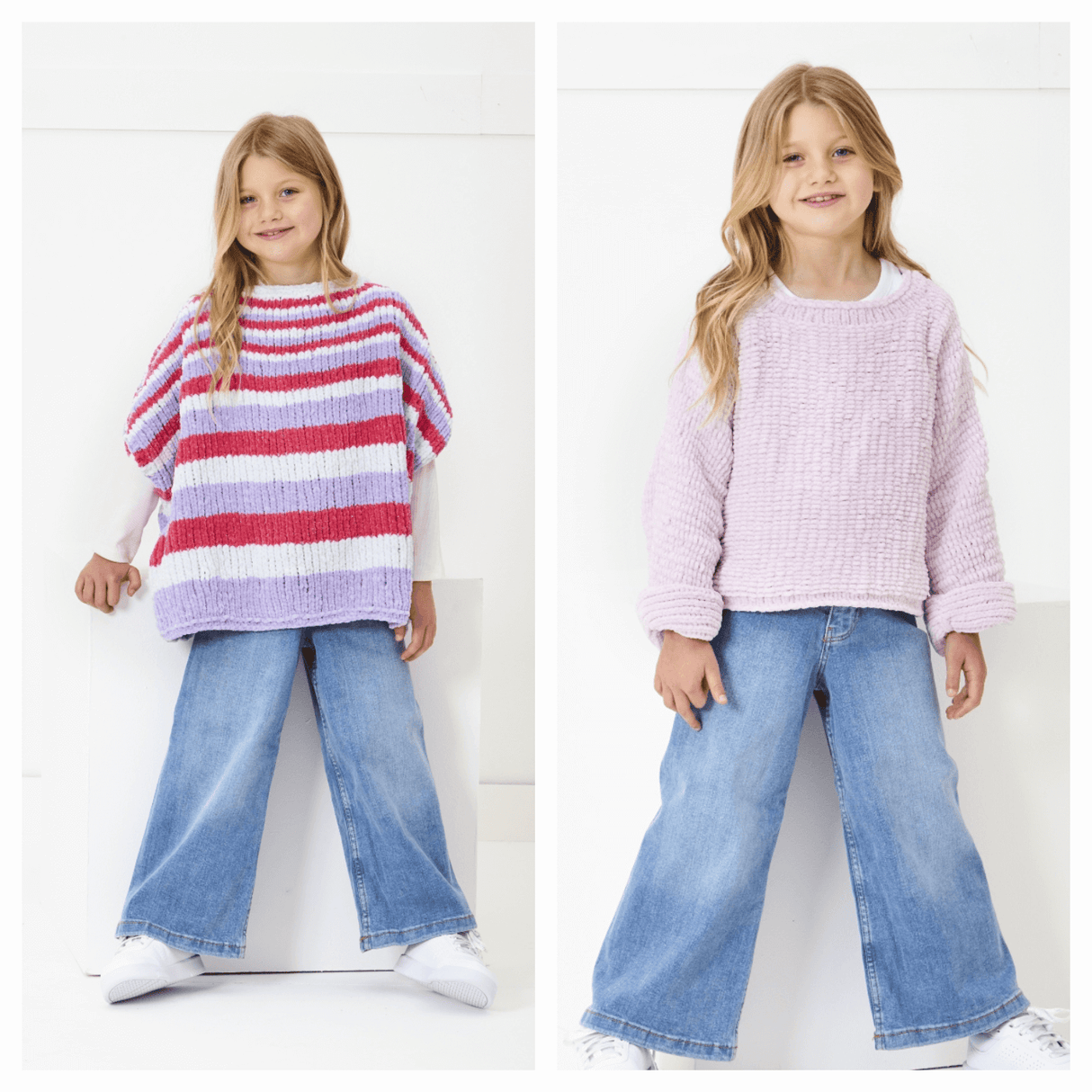 King Cole Yummy Glitz Chunky Cape Top and Sweater Knitting Pattern 6391