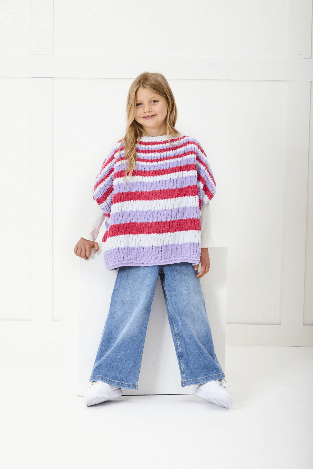 King Cole Yummy Glitz Chunky Cape Top and Sweater Knitting Pattern 6391