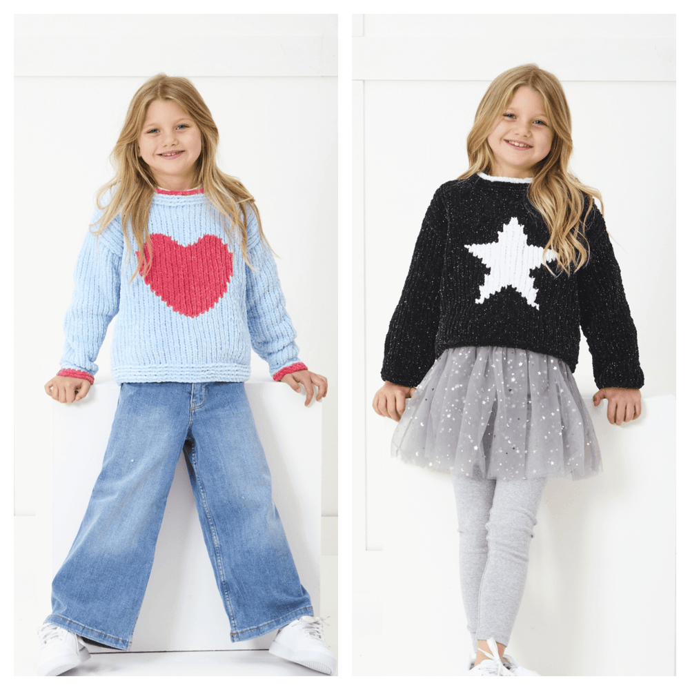 King Cole Yummy Glitz Chunky Sweaters Knitting Pattern 6392