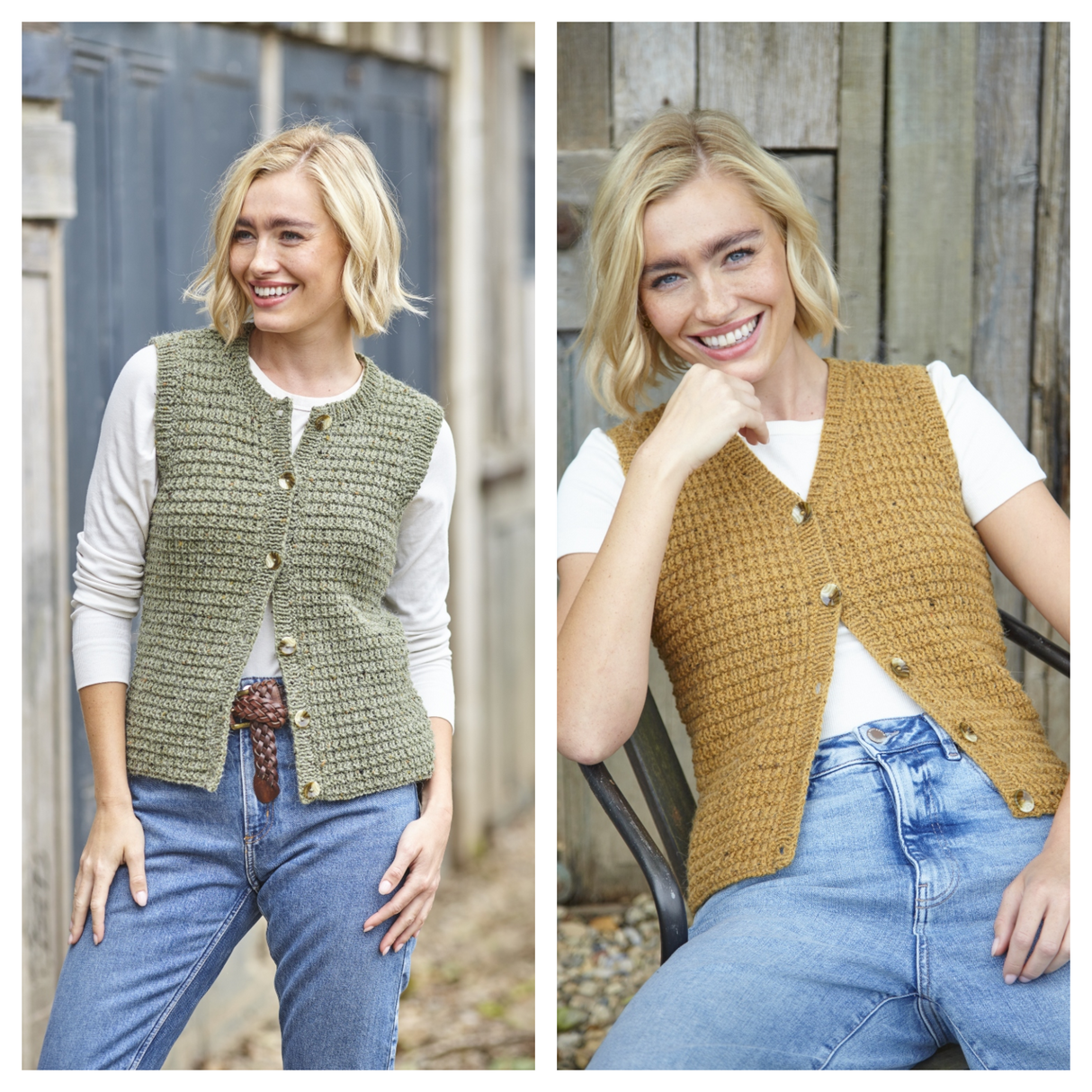 King Cole Homespun Aran Waistcoats Pattern 6421