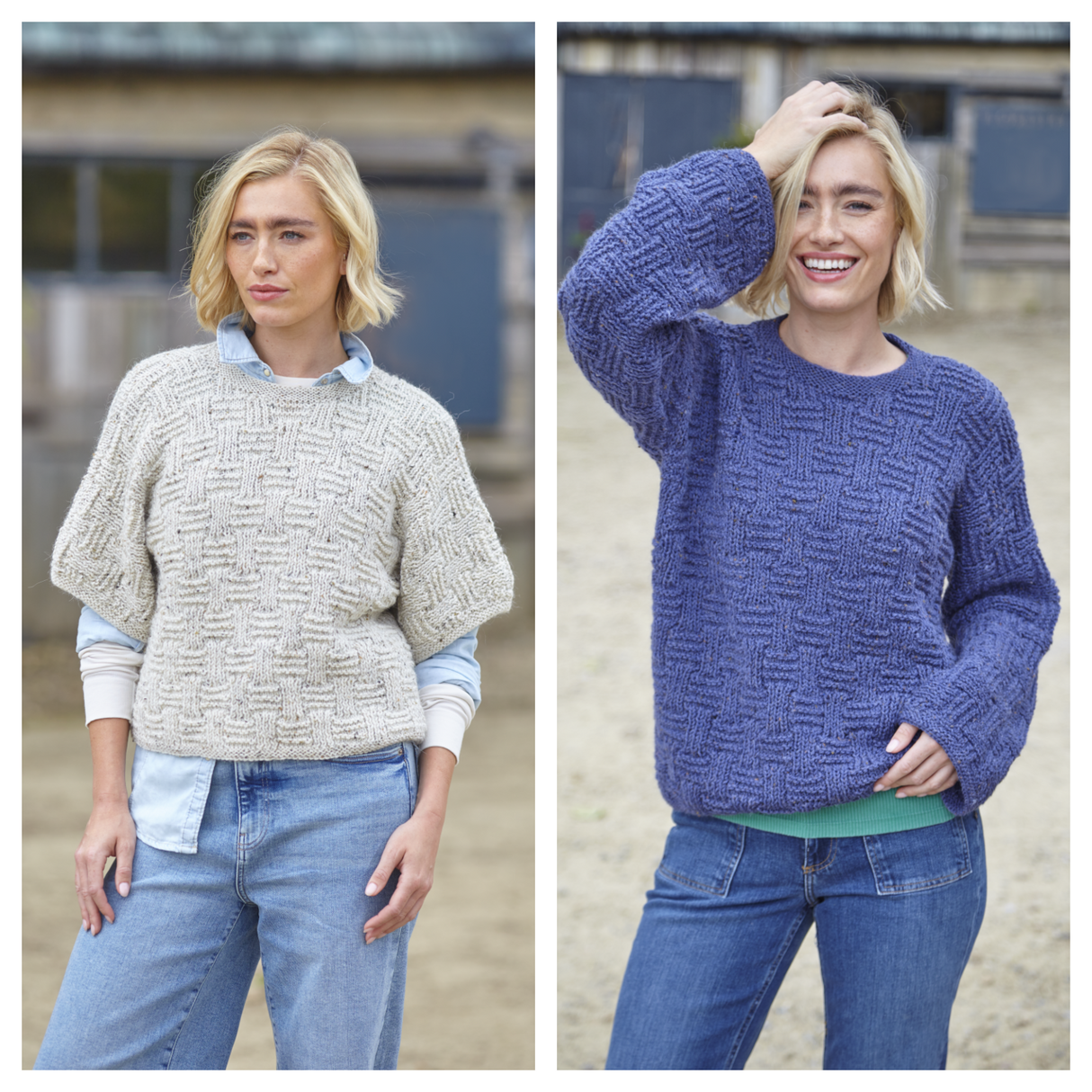 King Cole Homespun Aran Sweaters Pattern 6422