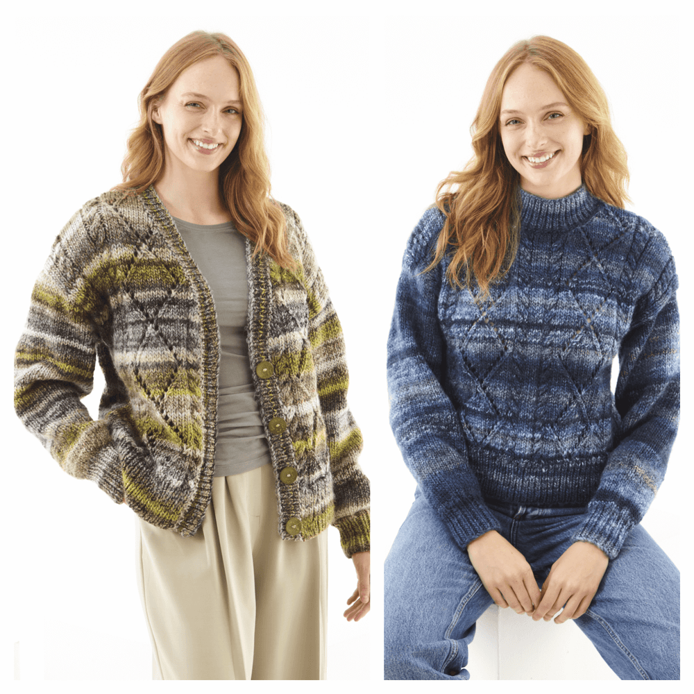 King Cole Cottagespun Chunky Cardigan and Sweater Pattern 6430