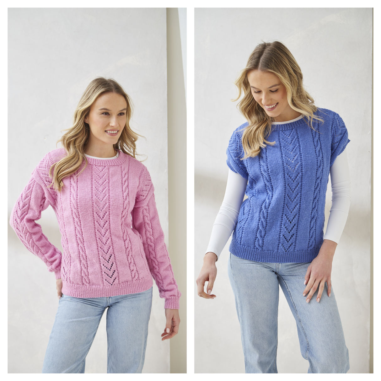 King Cole Luxury Merino DK Sweater and Slipover Pattern 6438
