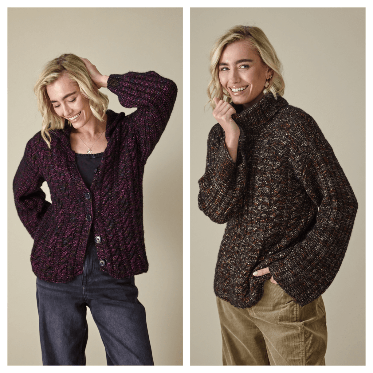 King Cole Firefly Aran Sweater and Cardigan Pattern 6447