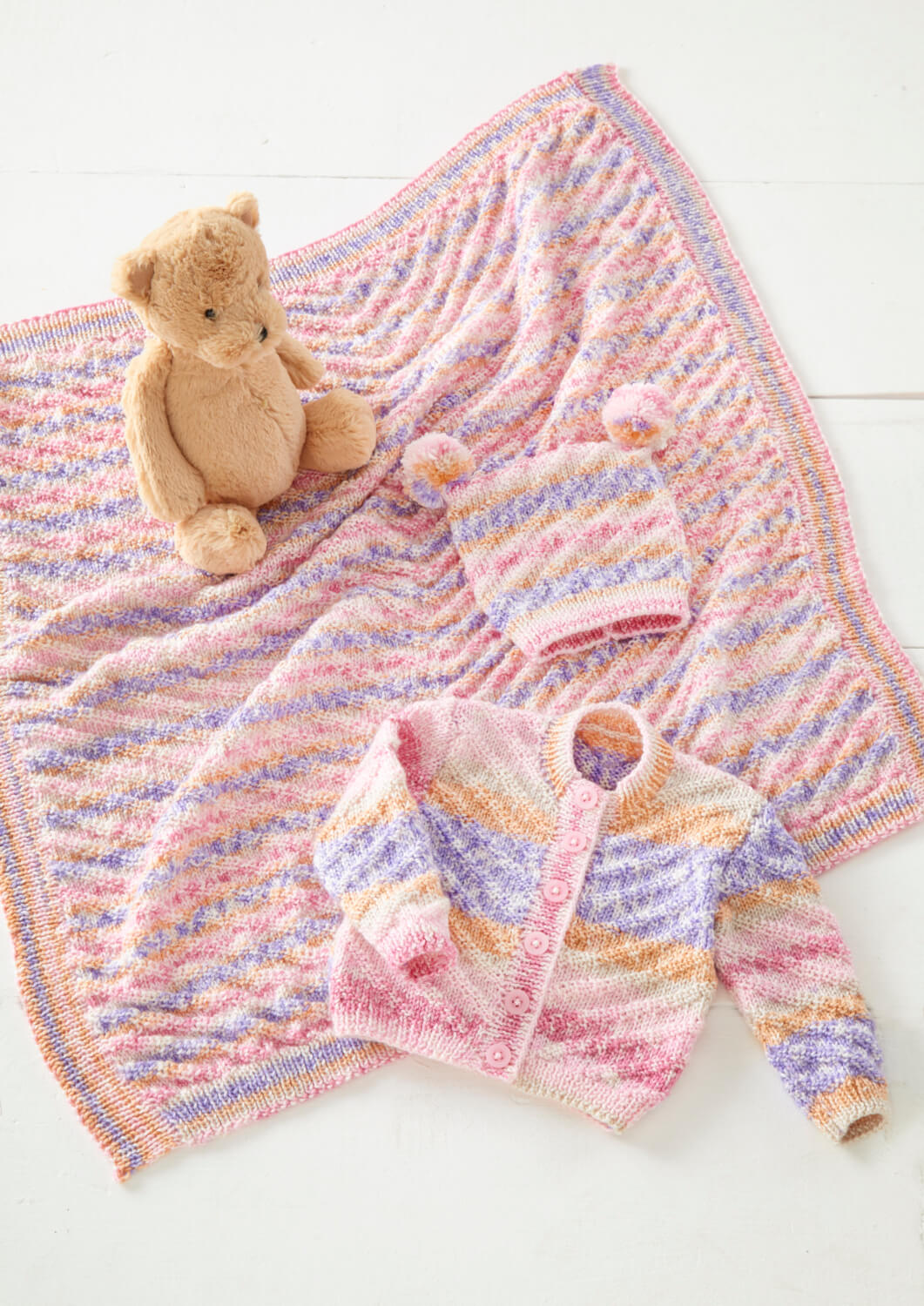 King Cole Fjord Baby DK Jacket, Hat & Blanket Pattern 6459