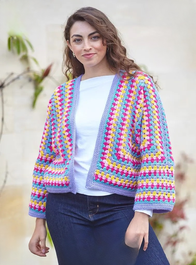 King Cole Merino Blend DK Hexagon Crochet Cardigan’s Pattern 6481