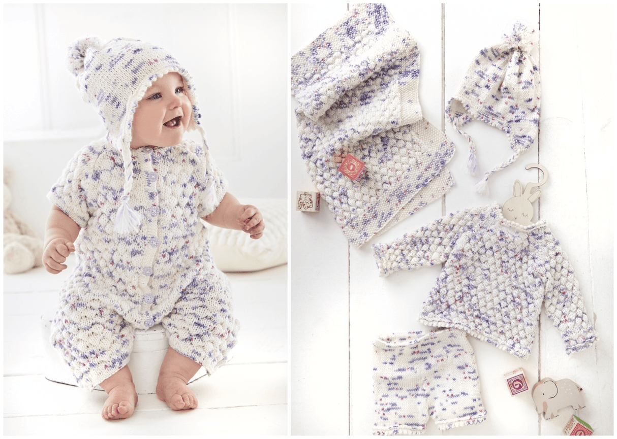 King Cole Dot Dot Dash DK Onesie, Sweater, Waistcoat, Hat, Trouser Pattern 6537
