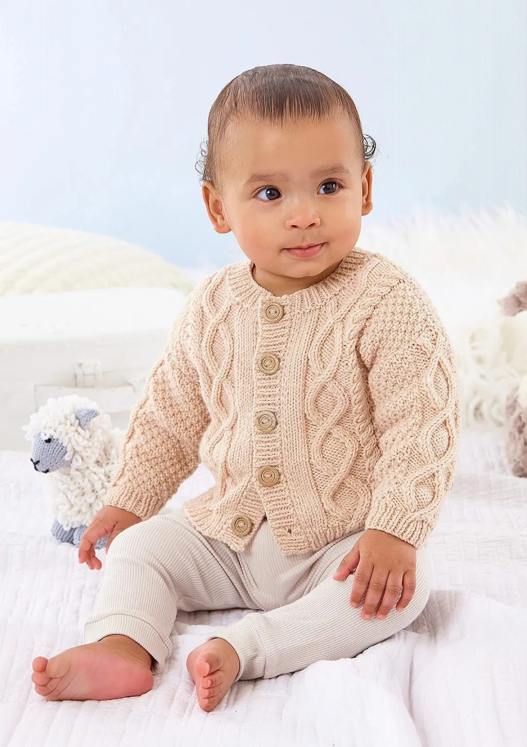 King Cole Little Lamb DK Cardigans and Sweaters Pattern 6543