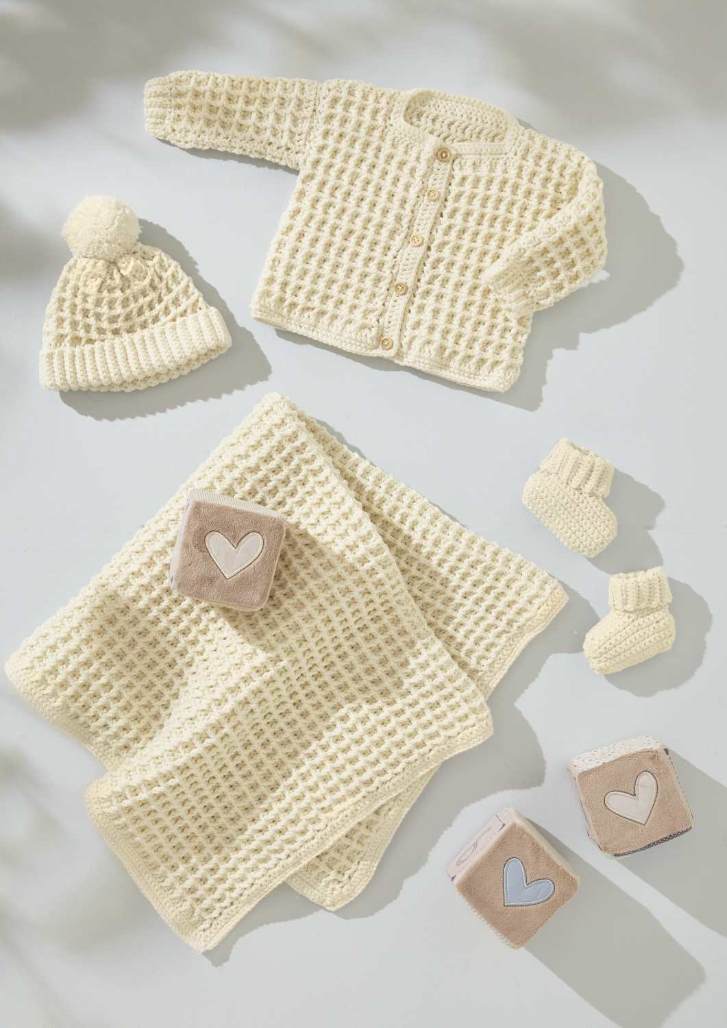 King Cole Little Lamb DK Baby Waffle Stitch Set Crochet Pattern 6588