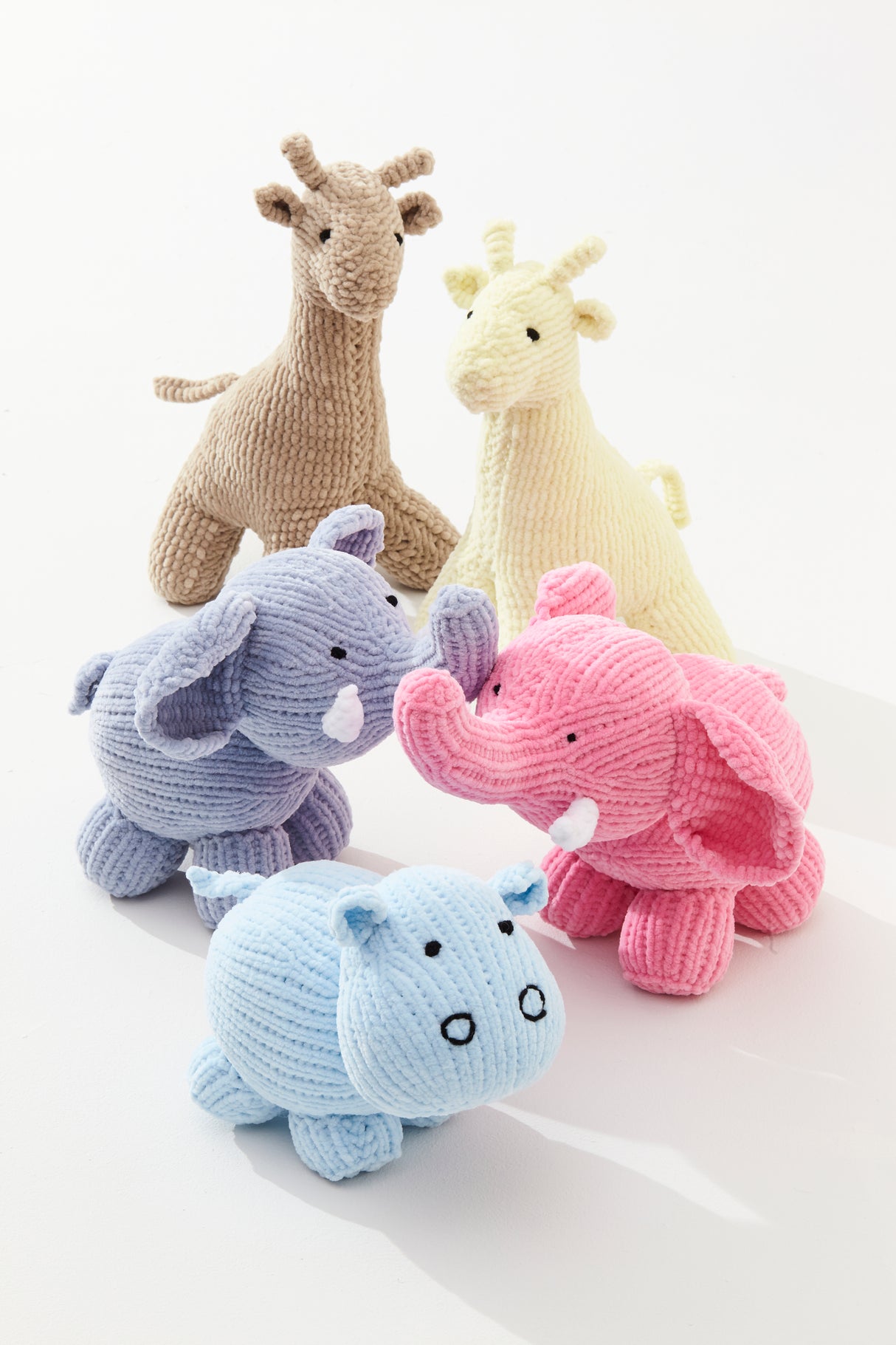 King Cole Yummy Chunky Giraffe, Elephant & Hippo Toy Pattern 9062