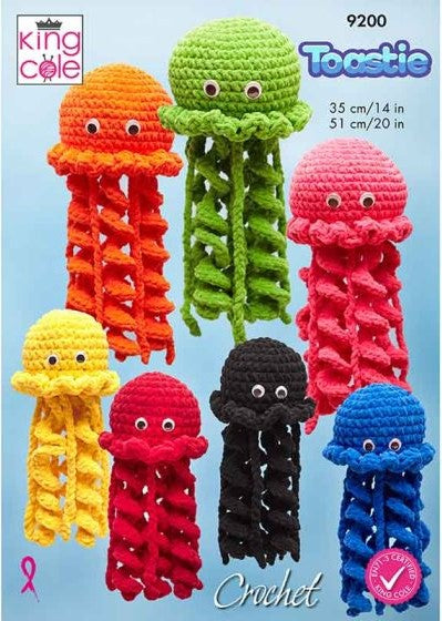 King Cole Toastie Super Chunky Jellyfish Toy Crochet Pattern 9200